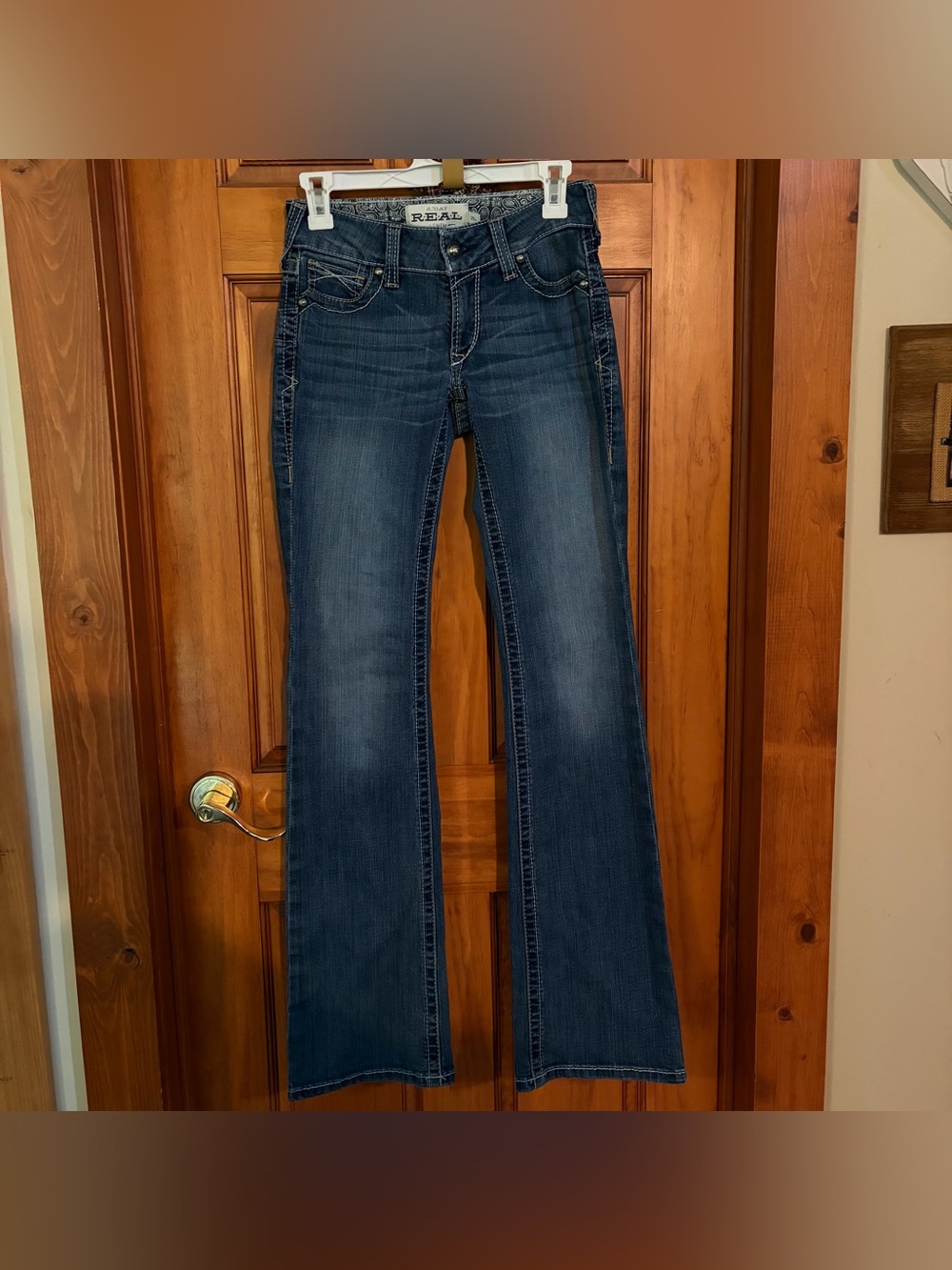 Ariat Real Mid Rise Boot Cut Dark Blue Jeans
